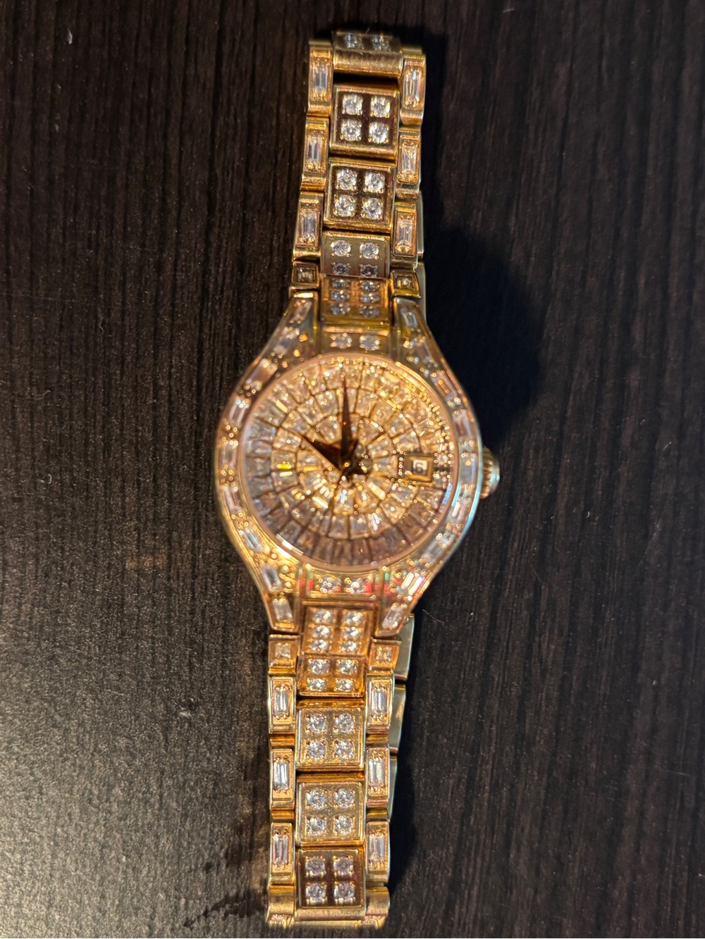 Croton Gold Crystal Pavé Women’s Bracelet Watch